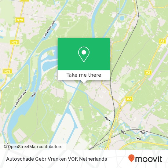 Autoschade Gebr Vranken VOF, Hoekerweg 1 map