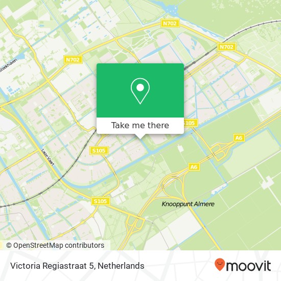 Victoria Regiastraat 5, Victoria Regiastraat 5, 1338 XZ Almere, Nederland map