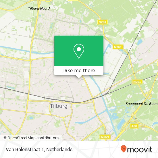 Van Balenstraat 1, 5014 KA Tilburg map