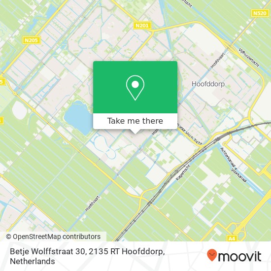 Betje Wolffstraat 30, 2135 RT Hoofddorp Karte