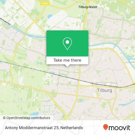 Antony Moddermanstraat 25, 5042 ND Tilburg Karte