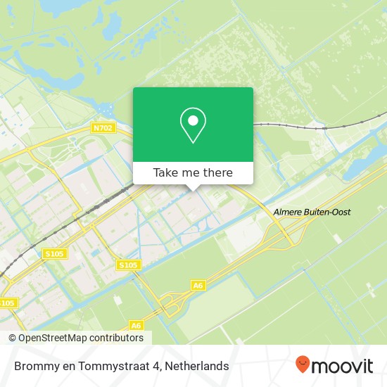 Brommy en Tommystraat 4, 1336 KL Almere-Buiten Karte