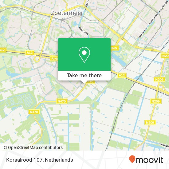 Koraalrood 107, 2718 SB Zoetermeer Karte