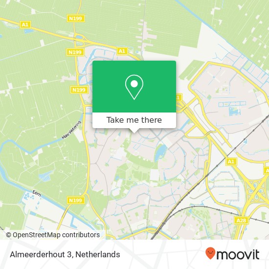 Almeerderhout 3, 3823 CK Amersfoort map