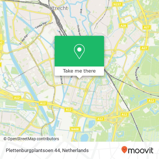 Plettenburgplantsoen 44, 3523 TX Utrecht Karte