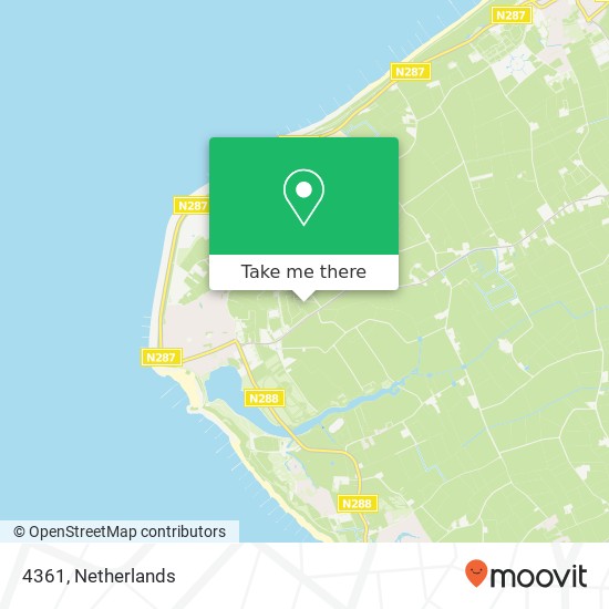 4361, 4361 Westkapelle, Nederland Karte