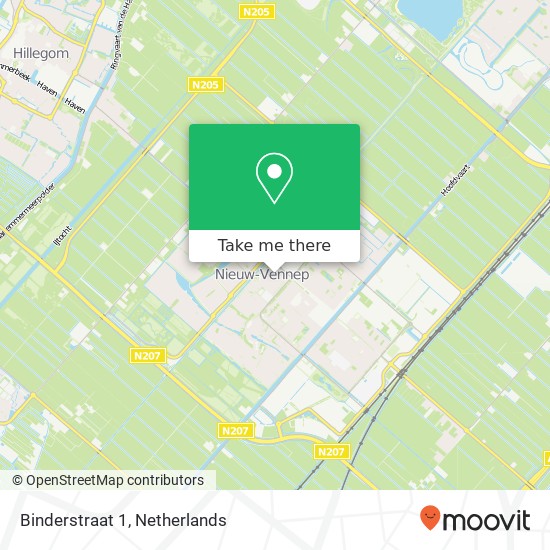 Binderstraat 1, 2151 BJ Nieuw-Vennep Karte