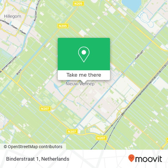 Binderstraat 1, 2151 BJ Nieuw-Vennep map