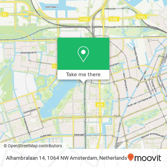 Alhambralaan 14, 1064 NW Amsterdam map