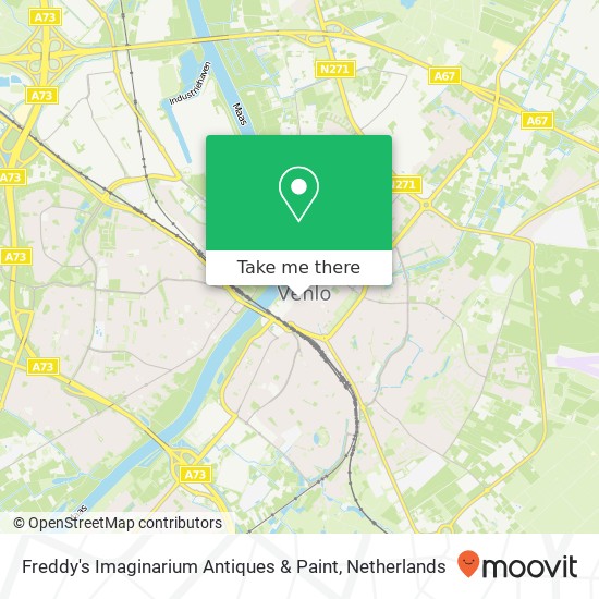 Freddy's Imaginarium Antiques & Paint, Houtstraat 17 map