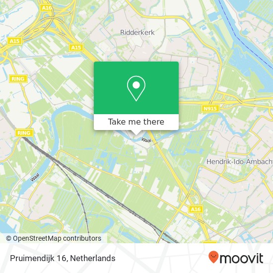 Pruimendijk 16, Pruimendijk 16, 2988 XN Ridderkerk, Nederland Karte