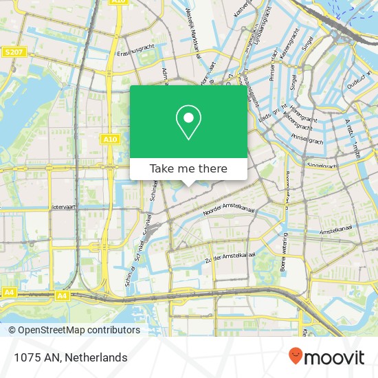 1075 AN, 1075 AN Amsterdam, Nederland Karte