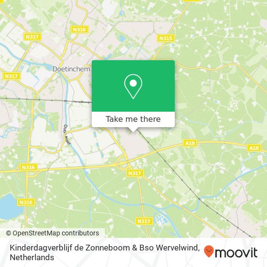 Kinderdagverblijf de Zonneboom & Bso Wervelwind, Kievitlaan 4 map