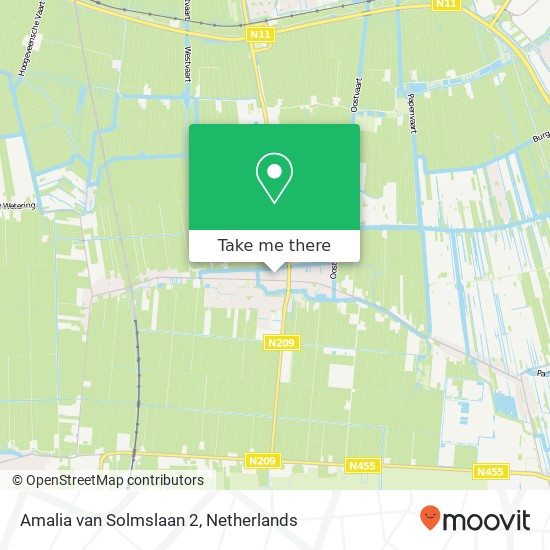 Amalia van Solmslaan 2, 2391 DD Hazerswoude-Dorp map