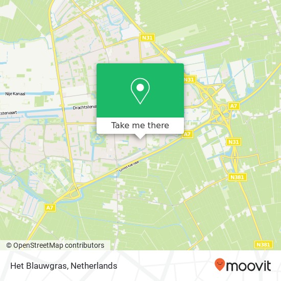 Het Blauwgras, 9203 HD Drachten map