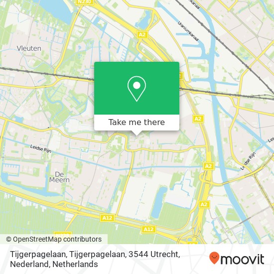 Tijgerpagelaan, Tijgerpagelaan, 3544 Utrecht, Nederland map