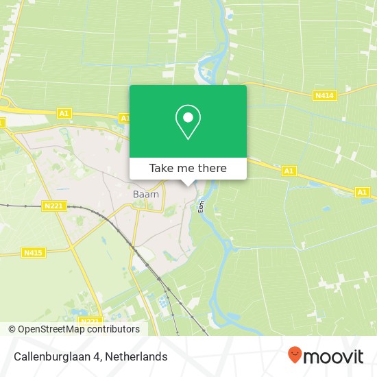 Callenburglaan 4, 3742 MV Baarn Karte