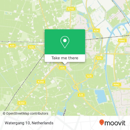Watergang 10, 7642 Wierden map