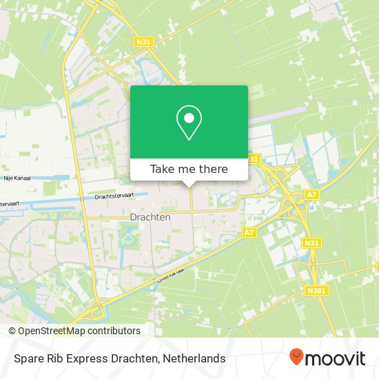 Spare Rib Express Drachten, Noordkade 117 map