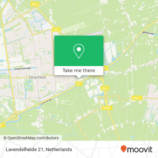 Lavendelheide 21, Lavendelheide 21, 9202 PD Drachten, Nederland Karte