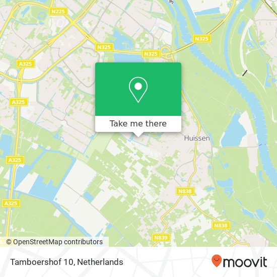 Tamboershof 10, 6852 PC Huissen Karte