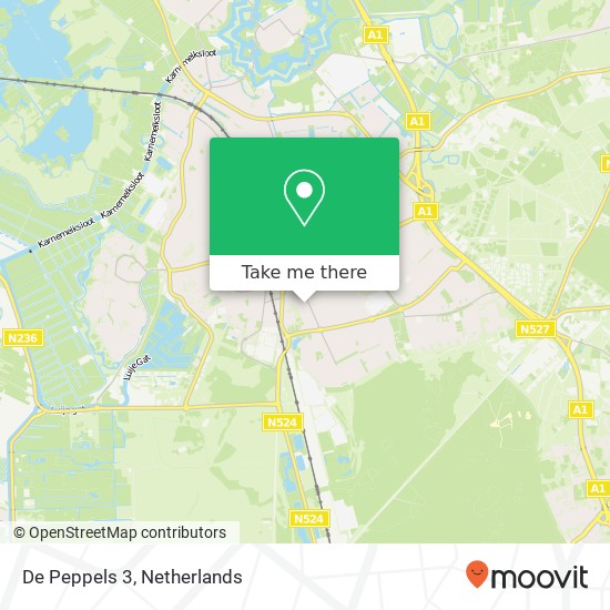 De Peppels 3, 1402 KT Bussum map