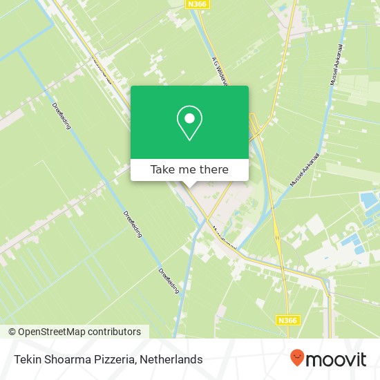 Tekin Shoarma Pizzeria, Marktstraat 62 map