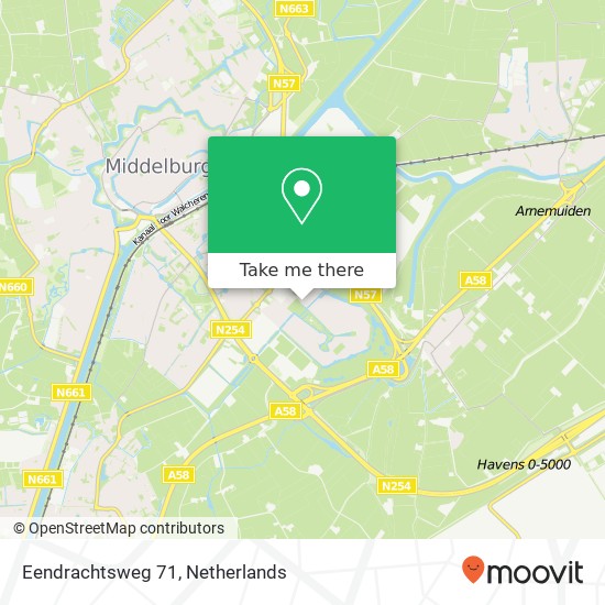 Eendrachtsweg 71, 4337 PC Middelburg Karte