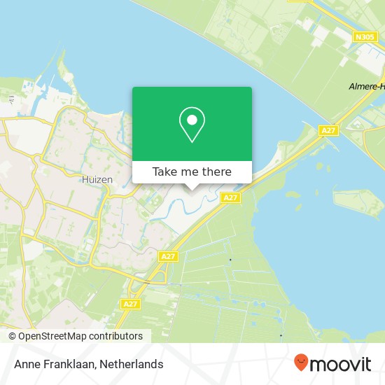 Anne Franklaan, Anne Franklaan, 1277 BR Huizen, Nederland map