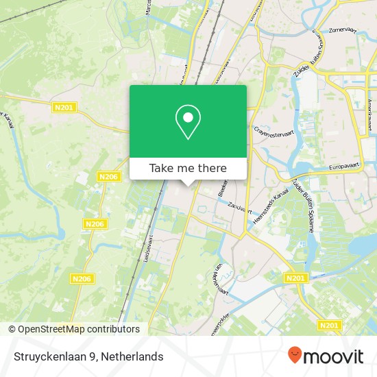 Struyckenlaan 9, 2105 RB Heemstede map