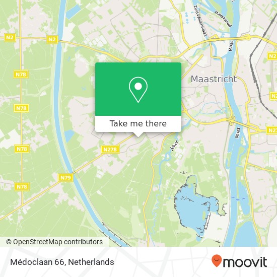 Médoclaan 66, Médoclaan 66, 6213 EC Maastricht, Nederland map