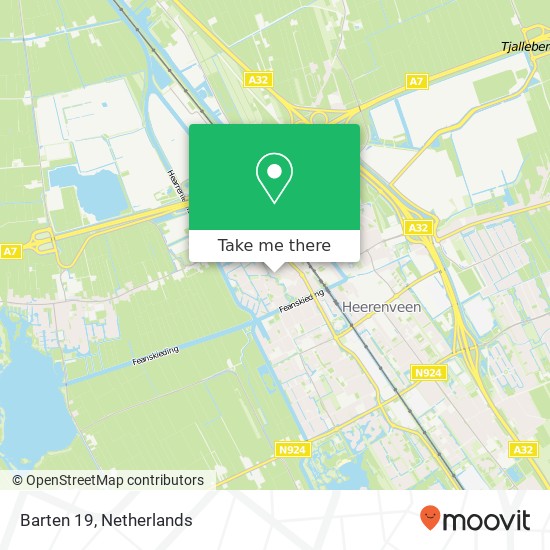 Barten 19, 8447 BG Heerenveen map
