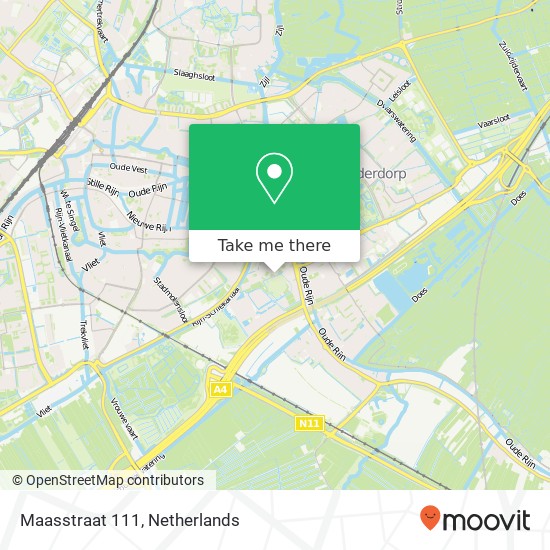 Maasstraat 111, 2314 TW Leiden map