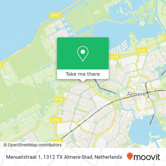 Menuetstraat 1, 1312 TX Almere-Stad map