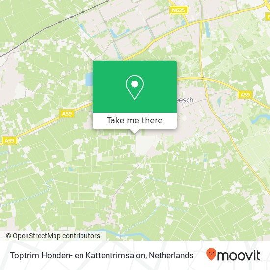 Toptrim Honden- en Kattentrimsalon, Zoggelsestraat 42 map