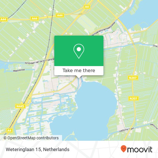 Weteringlaan 15, 2377 XN Oude Wetering map