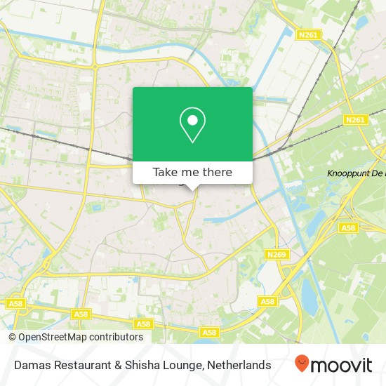 Damas Restaurant & Shisha Lounge, Zwaanstraat Karte