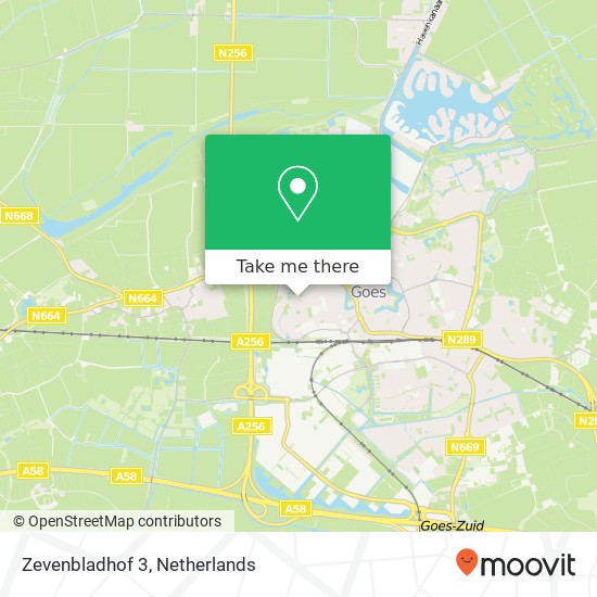 Zevenbladhof 3, 4461 ZR Goes map