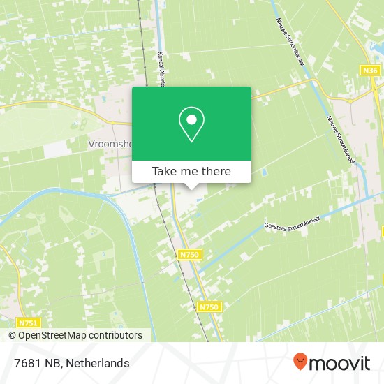 7681 NB, 7681 NB Vroomshoop, Nederland map