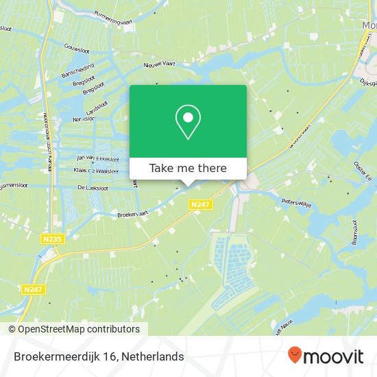 Broekermeerdijk 16, 1151 CZ Broek in Waterland Karte