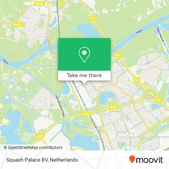 Squash Palace BV, Korvetstraat 3 map
