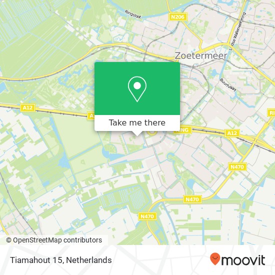 Tiamahout 15, Tiamahout 15, 2719 KJ Zoetermeer, Nederland map