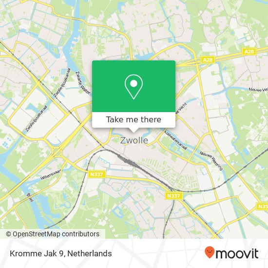 Kromme Jak 9, 8011 NP Zwolle Karte