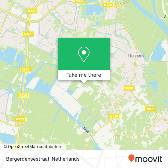 Bergerdensestraat, Bergerdensestraat, 6851 EN Huissen, Nederland map