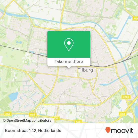 Boomstraat 142, 5038 GV Tilburg map