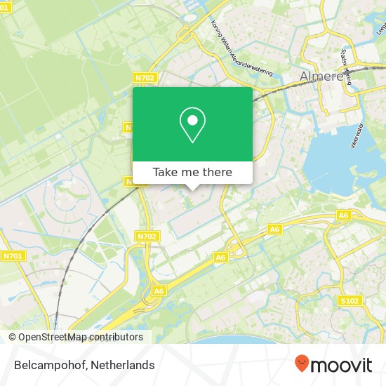Belcampohof, 1321 GS Almere-Stad Karte