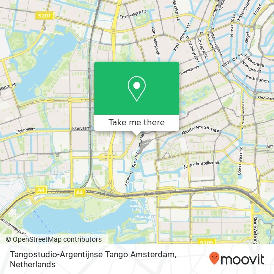 Tangostudio-Argentijnse Tango Amsterdam, Leimuidenstraat Karte