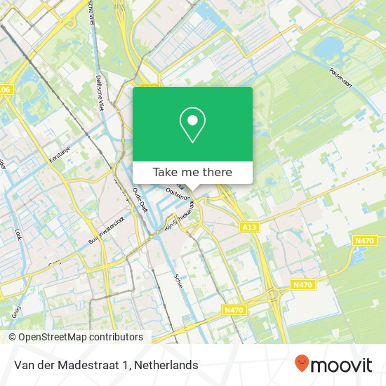Van der Madestraat 1, 2612 RB Delft map