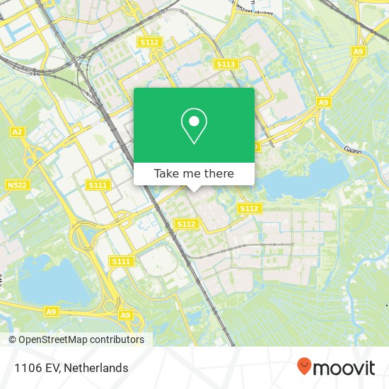 1106 EV, 1106 EV Amsterdam, Nederland map