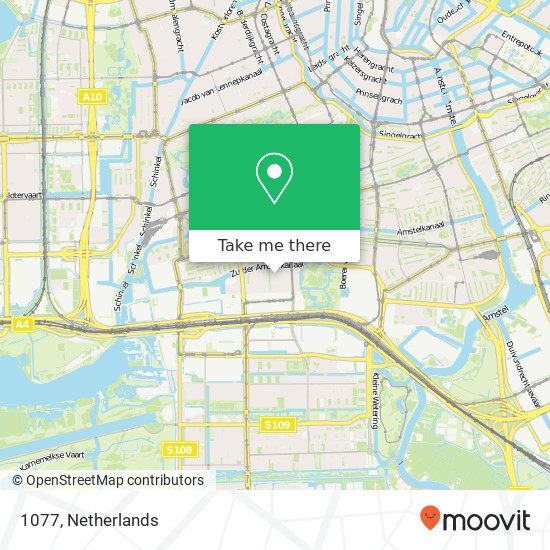 1077, 1077 Amsterdam, Nederland Karte